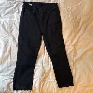 MOTHER Black Cropped Jeans